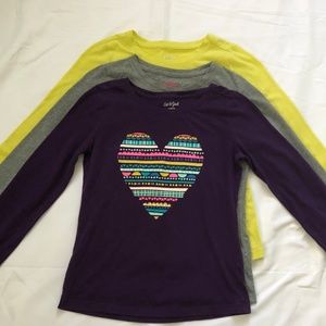 Bundle -  3 Girl’s Graphic Long Sleeve TShirts
